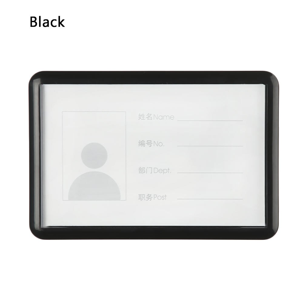 Werkkaart Naam Badge Case Met Pin Clip Naam Tags Kaarthouder Vervangbare Id Badge Houder Voor Office School Business: black