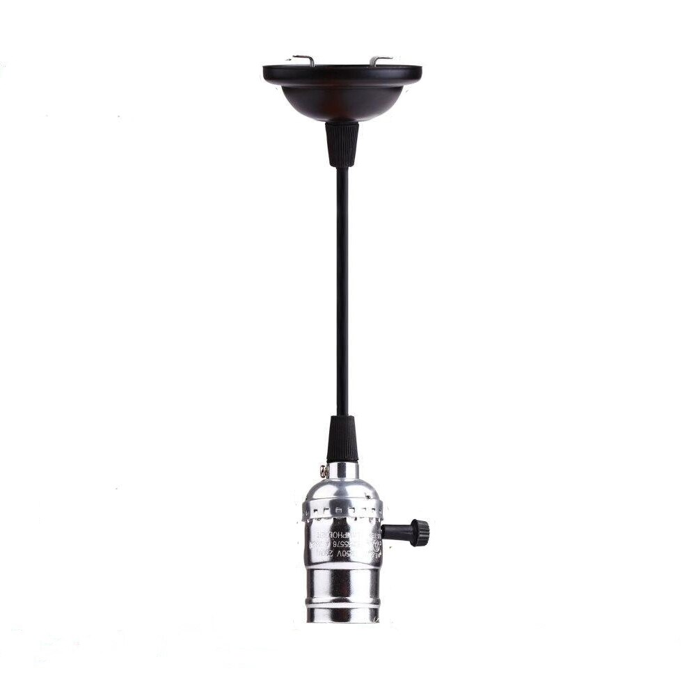 E27 Vintage Retro Lampvoet Houder Schroef Lamp Aluminium Shell Lamp Licht Schroef Socket 4 Kleuren Met Schakelaar 110V/220V: silver 2