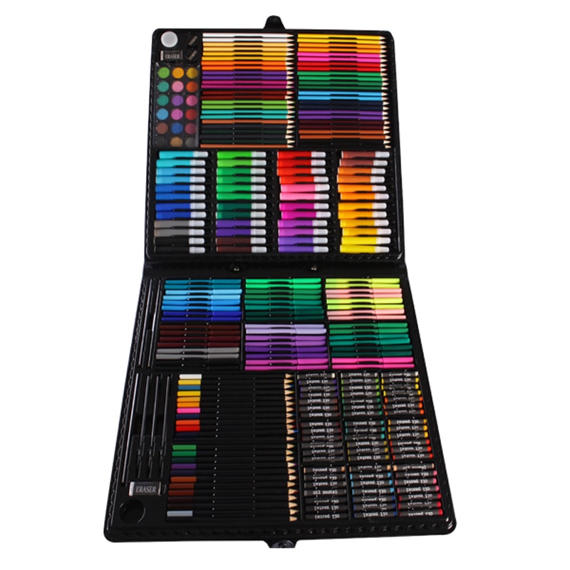 258PC Paintbrush Watercolors Drawing Sets of Crayons Painting for Children Art School Supplies Pencil Art Set Children