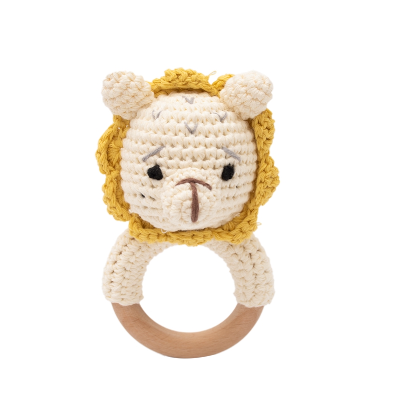 Sonajeros para bebé, sonajero de flores de ganchillo, anillo de madera, mordedor para bebé, roedor, gimnasio infantil, sonajeros móviles, juguetes educativos para recién nacidos, , 1 ud.: Borgoña
