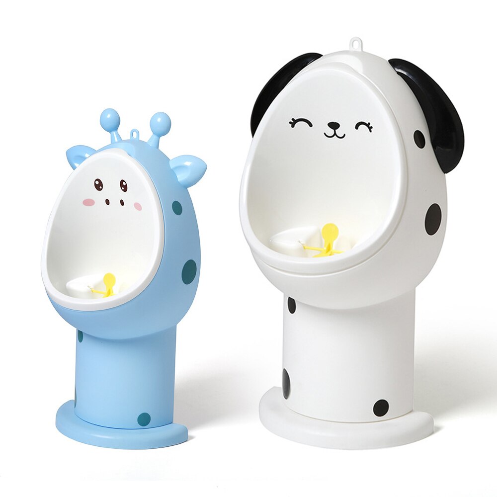 Børns pottræner baby drenge potte urinal sød dyr form baby tilbehør justerbar højde børn dreng vægmonteret potte