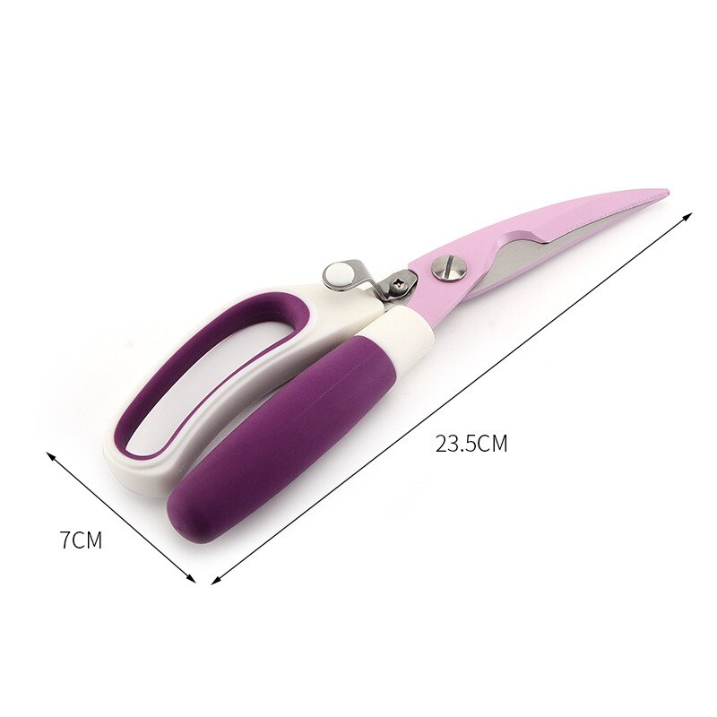Roestvrijstalen Keuken Schaar Multipurposes Scharen Tool voor Kip Gevogelte Vis Vlees: purple