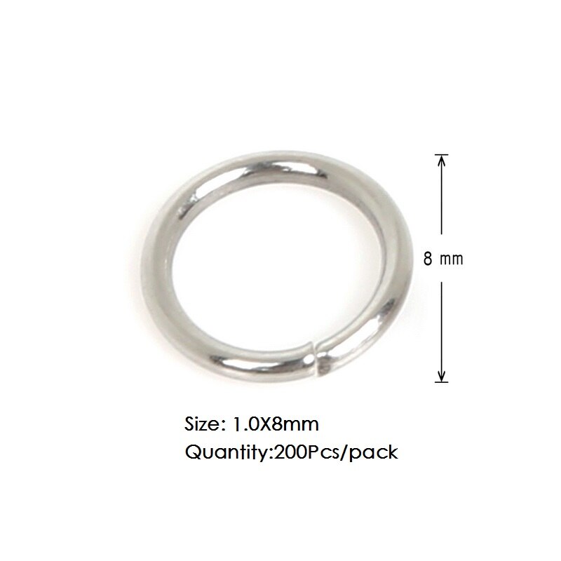 200 Stücke Edelstahl Offene Binderinge 4mm/5mm/6mm/7mm/8mm/9mm/10mm Für DIY Schmuck Machen Halskette Armbinde Erkenntnisse Anschluss: 8mm