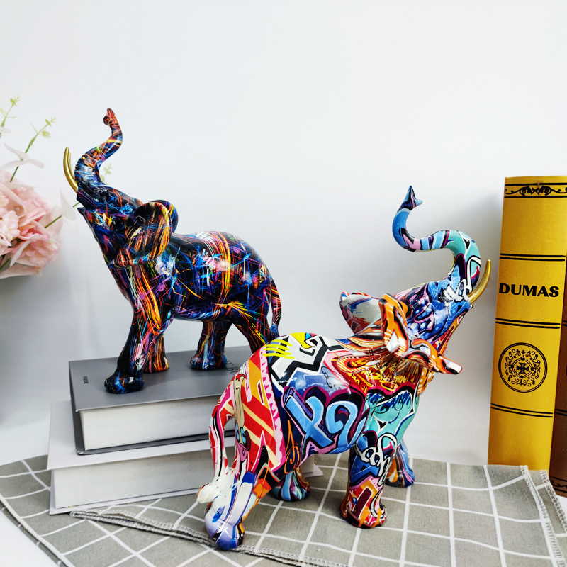 home decor dazzle elephant decoration, living room, lobby, wine cabinet table top, modern arts and crafts decoration