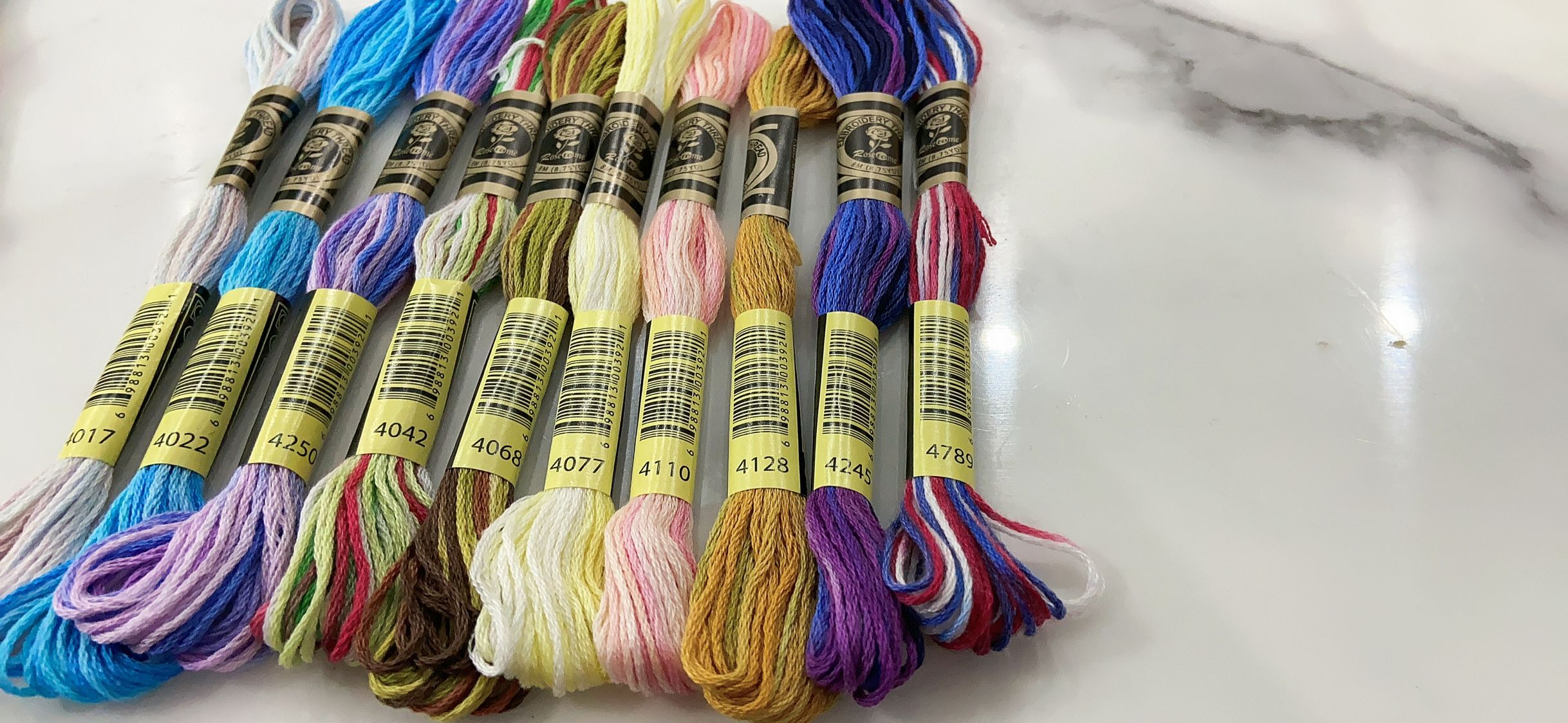 Variegated Cotton Embroidery Floss 6 strands 8 meters /pcs Color Variation Cross stitch Thread 41 DMC Colors in 4 Sets: Red
