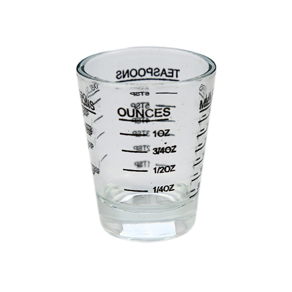 30ML Glass Measuring Cup Espresso Shot Glass Ounce Cup with Scale Kitchen Measure Tool Supplies (Black)