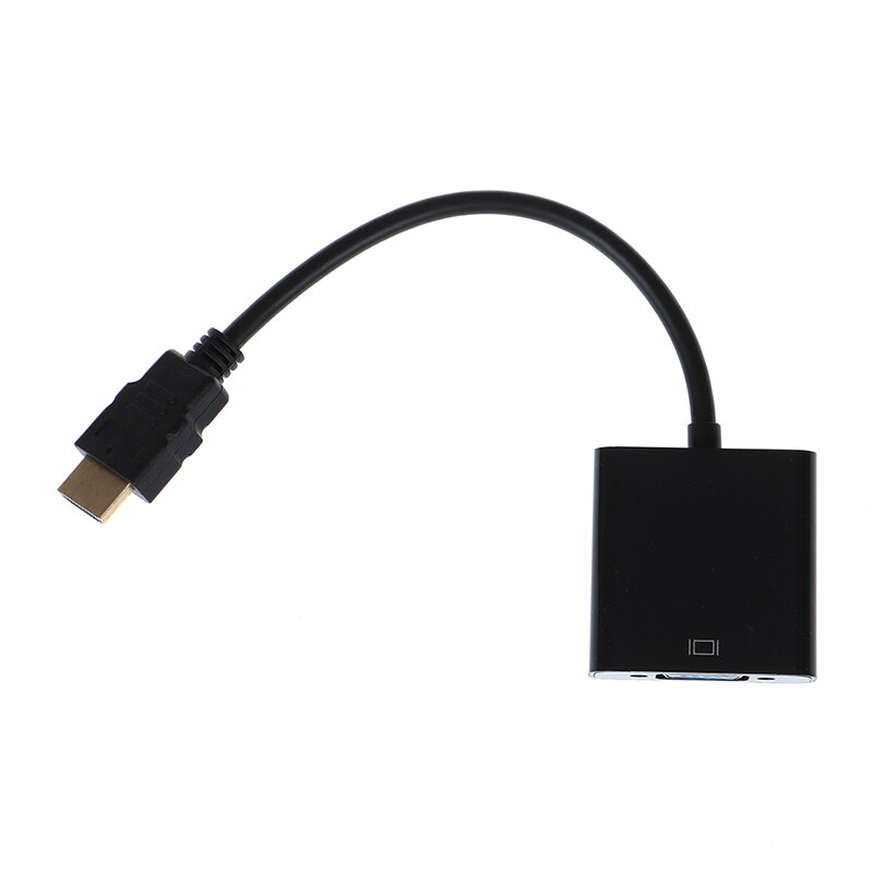 Black HDMI to VGA adapter cable Projector monitor HD converter cable