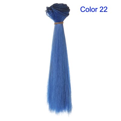 Bjd haar 15 cm * 100 CM blauw groen paars kleur korte rechte haar voor 1/3 1/4 BJD diy pop rechte pruiken: Color 22