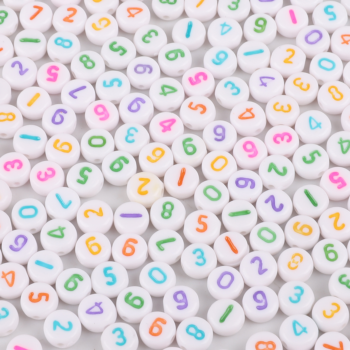 7mm Acryl Kralen Gemengde Letters - DIY Sieraden (Armband/Ketting) Ronde Plat Alfabet Afstandhouder 100stuks/Zak: Beige