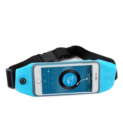 LYBALL Running Waist Bag Pocket Outdoor Sports Bag Belt Pack Phone Case Cover for iPhone 8 7 6 5S SE 5 Samsung S6 Smartphne 5": Blue