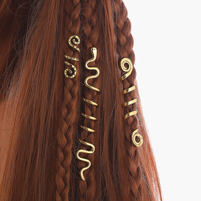 1 Pièces cheveux Perles Argent Cheveux Tresse Perle Tressage D'effroi Dreadlock Perles Anneau Clip Manchette pour Tressage Extension de Cheveux Décoration