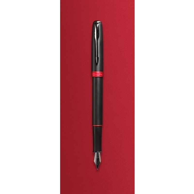 Jinhao [Defiant] Fountain Pen, Red Black Color Copper Barrel, Arrow Clip, Fine Nib, Luxury Business signature School F488: Black and Red