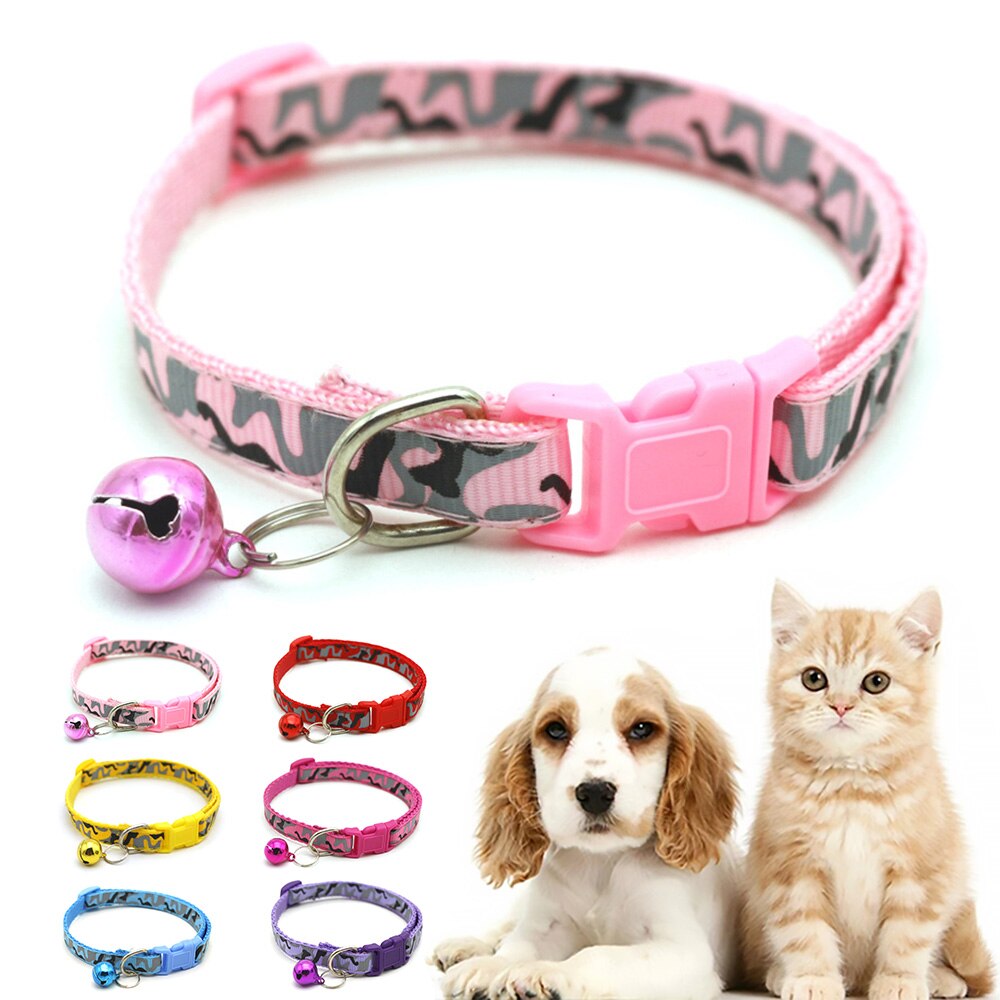 Chihuahua Cats Small Dog Collar Camouflage Pet Collar Adjustable Buckle Collars Anti-Lost Cat Puppy Pet Supplies