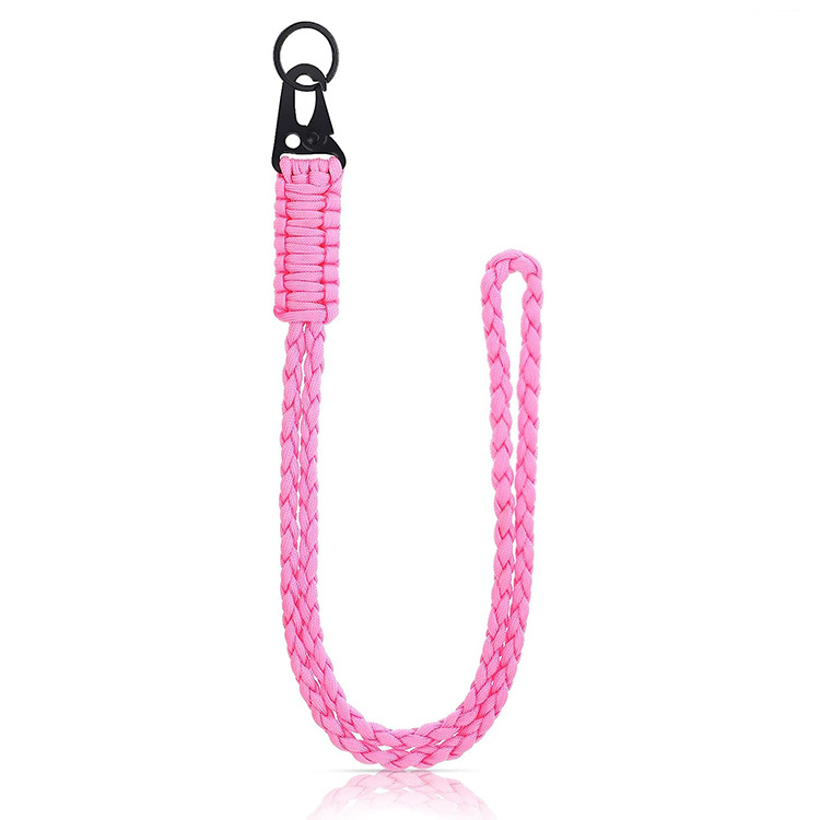 Heavy Duty Paracord Lanyard Keychain 7 Core Neck Lanyard for Outdoor Necklace Keychain Lanyard Braided with Metal Clip Key Ring: Red and Green