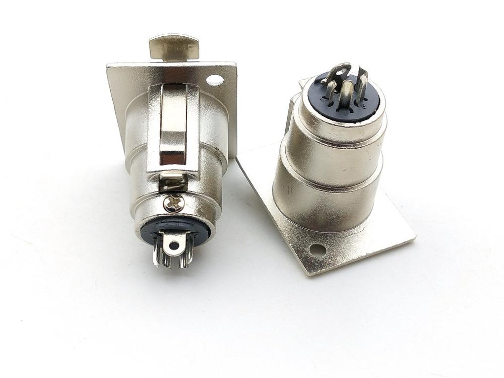 2 PCS metal 4 pin FEMALE XLR Chassis Mounted Socket panel Connectors