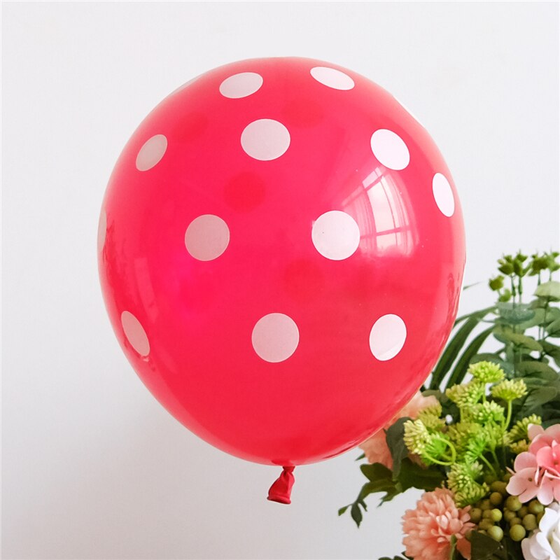 10pcs 12 Inch Colorful Wedding Valetines Day Agate Marble Wave Point Balloons Birthday Decoration Happy Year Decor: Wave point red