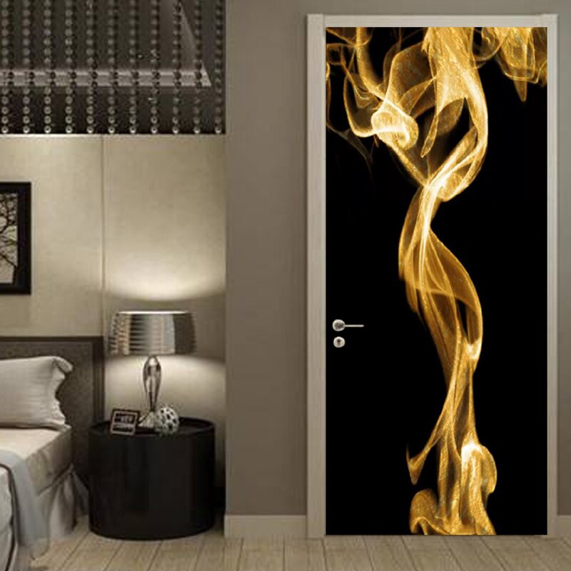 Sticker Rookzone 5cm Moderne Creatieve Home Deur Sticker 3D Golden Rook... – Grandado