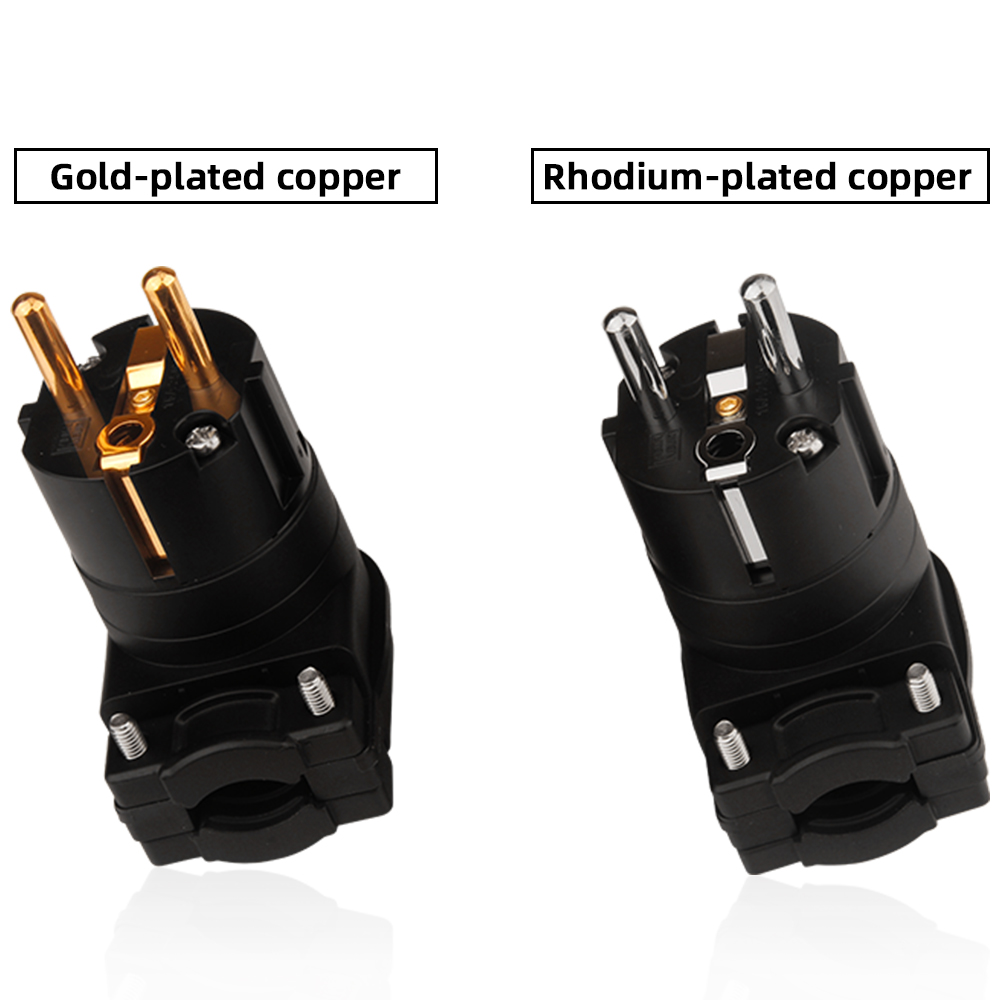 YYAUDIO Hi-end Hifi Pure copper plating gold Rhodium Electrical AC Female Male EU IEC FI- UK British Connector plug