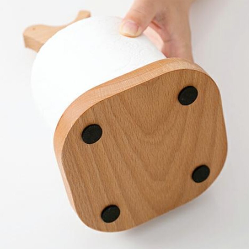 Roll Paper Storage Rack Paper Towel Rack Shelf Kitchen Countertop Solid Wood Vertical Toilet Paper Roll Holder Large