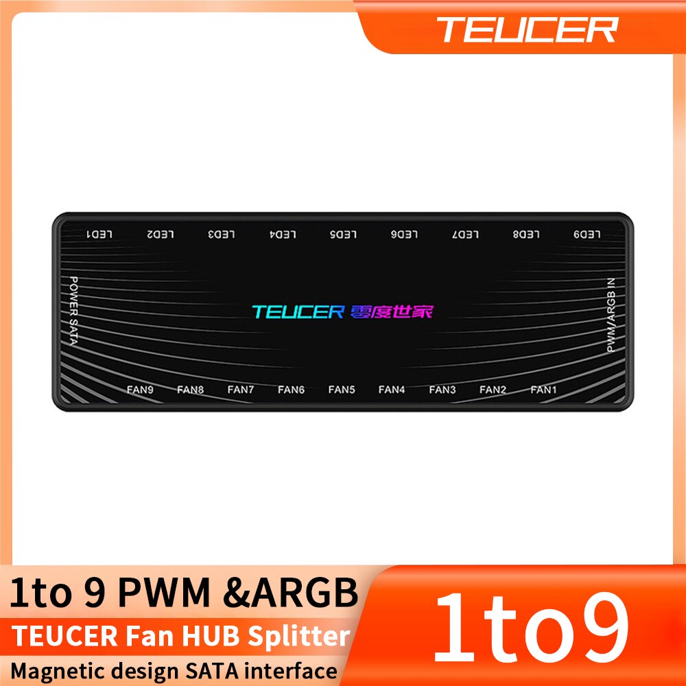 TEUCER 1 to 9 PWM & ARGB Fan HUB Splitter 4 Pi... – Grandado