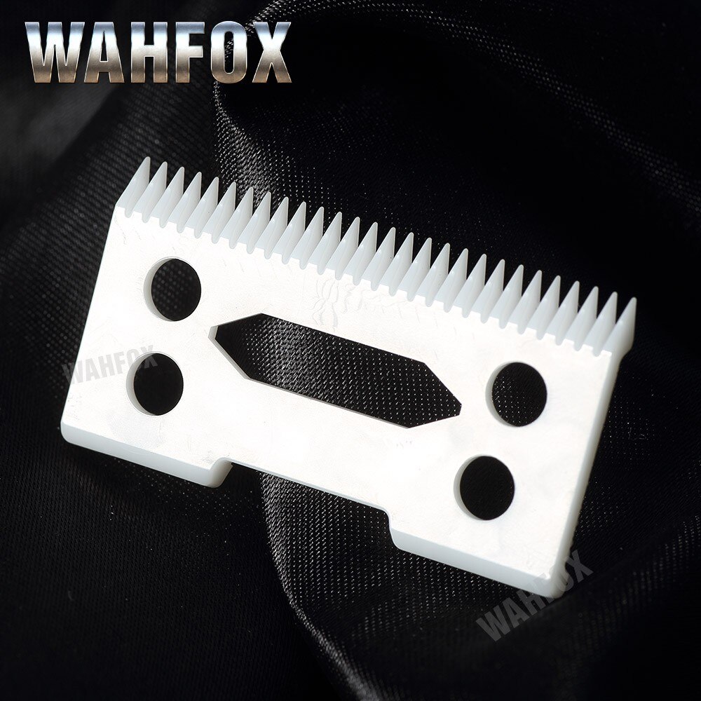 WAHFOX 2PCS/SET Ceramic Movable Blade 2-Hole Ceramic Blade With Box For Cordless Clipper Replaceable Blade
