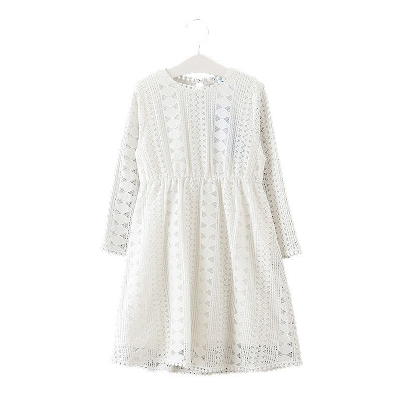 freundlicher Kleider Teenager Weiß Blau Hochzeit Party Kleid Spitze Mädchen Kleid Langarm freundlicher Kleidung Frühling Herbst 6 8 10 12 14 16
