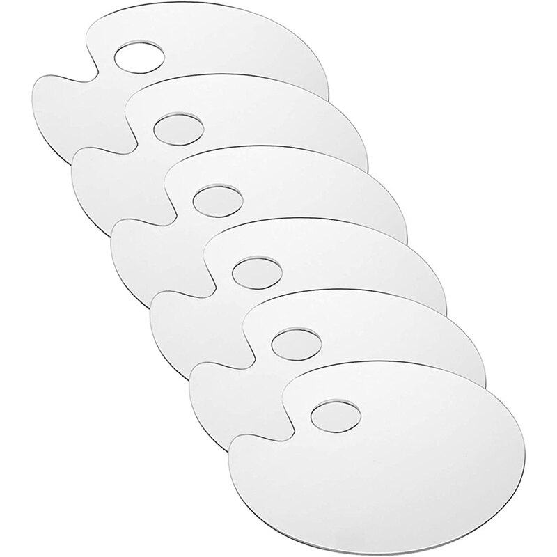 6 Pack 10X6 Inches Acryl Verf Houder Trays Art Palet Met Duim Gat Voor Diy Art Craft Mengen en Schilderen: Default Title