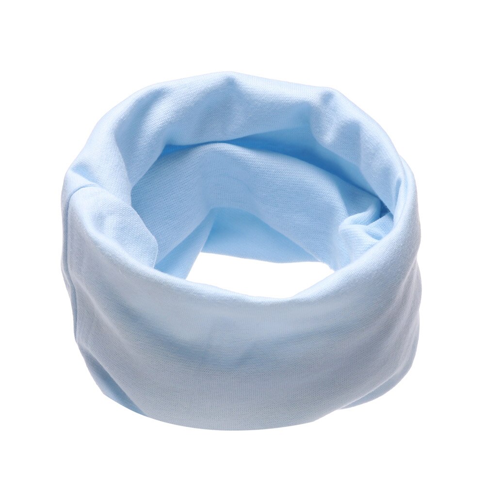 Kids Leuke Katoenen Sjaal Solid Print Kinderen Herfst Winter Warm Winddicht Sjaals Jongens Meisjes Multipurpose O Hals Ring Sjaal: light blue