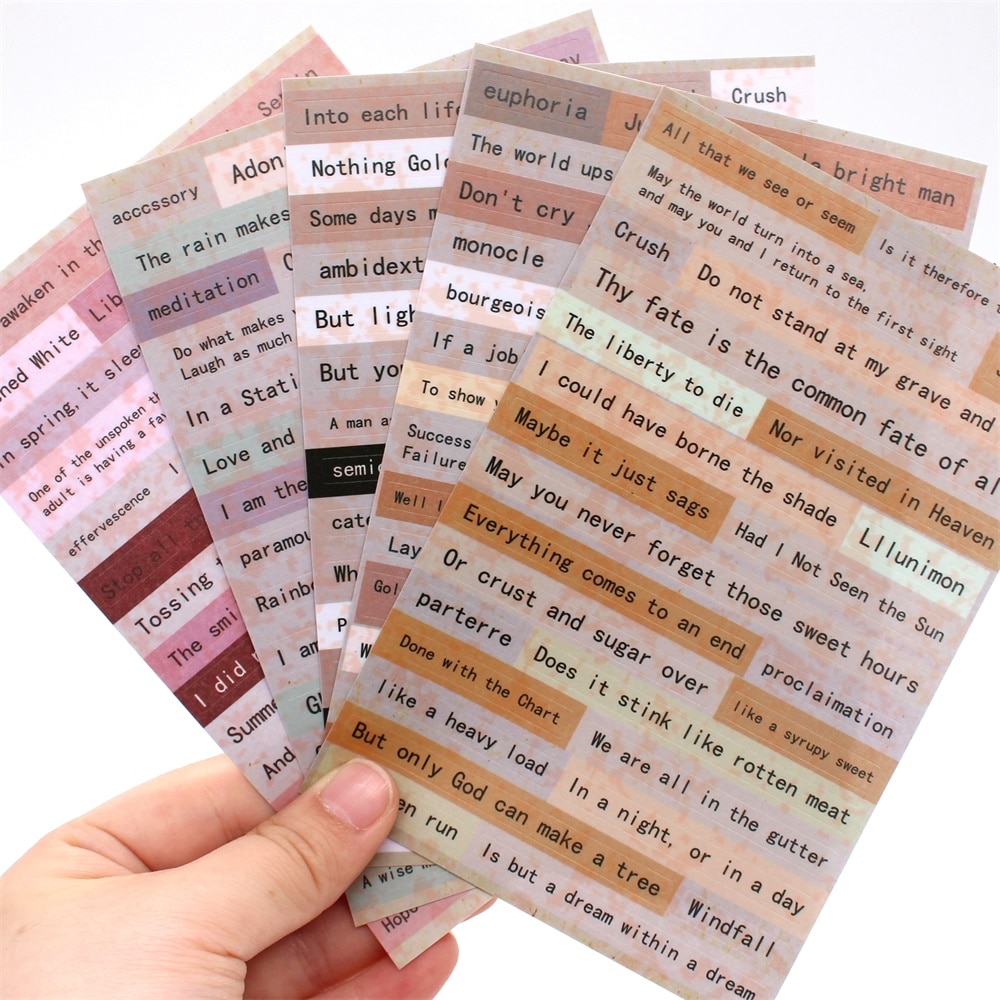 KSCRAFT 10pcs Words Stickers for Scrapbooking DIY Projects/Photo Album/Card Making Crafts
