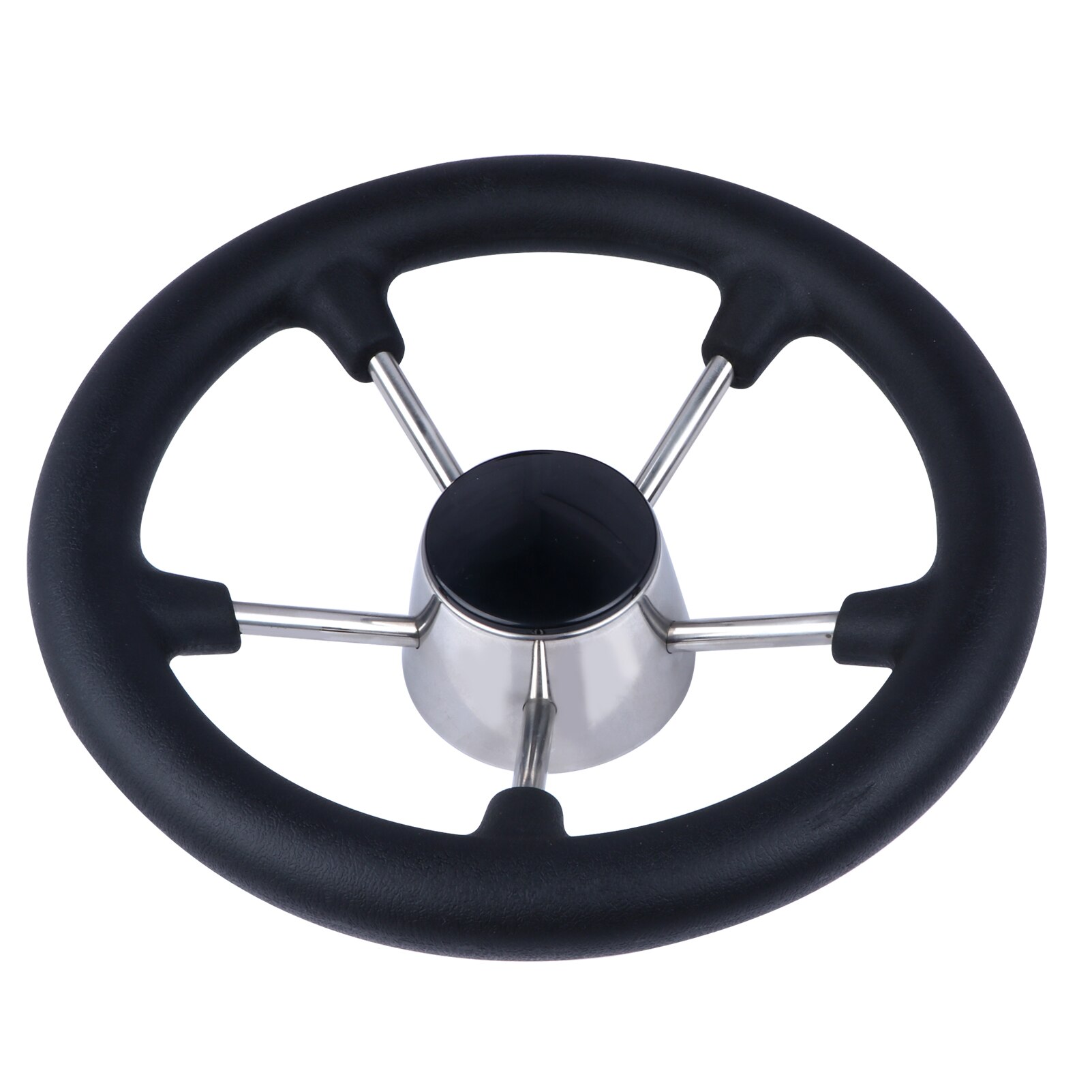 Boat Accessories Marine 11 Inch stainless steel 5 Spoke Destroyer Steering Wheel with Black Foam