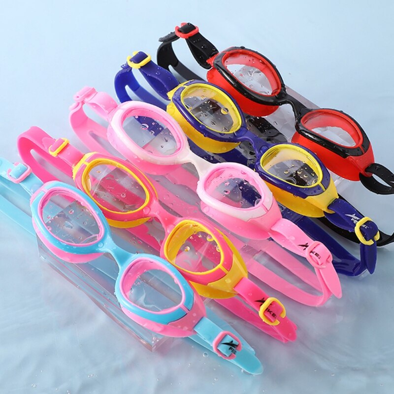 Børn teenagebriller børn pige dreng vandtæt anti-tåge hd plating svømmebriller justerbar svømmebriller