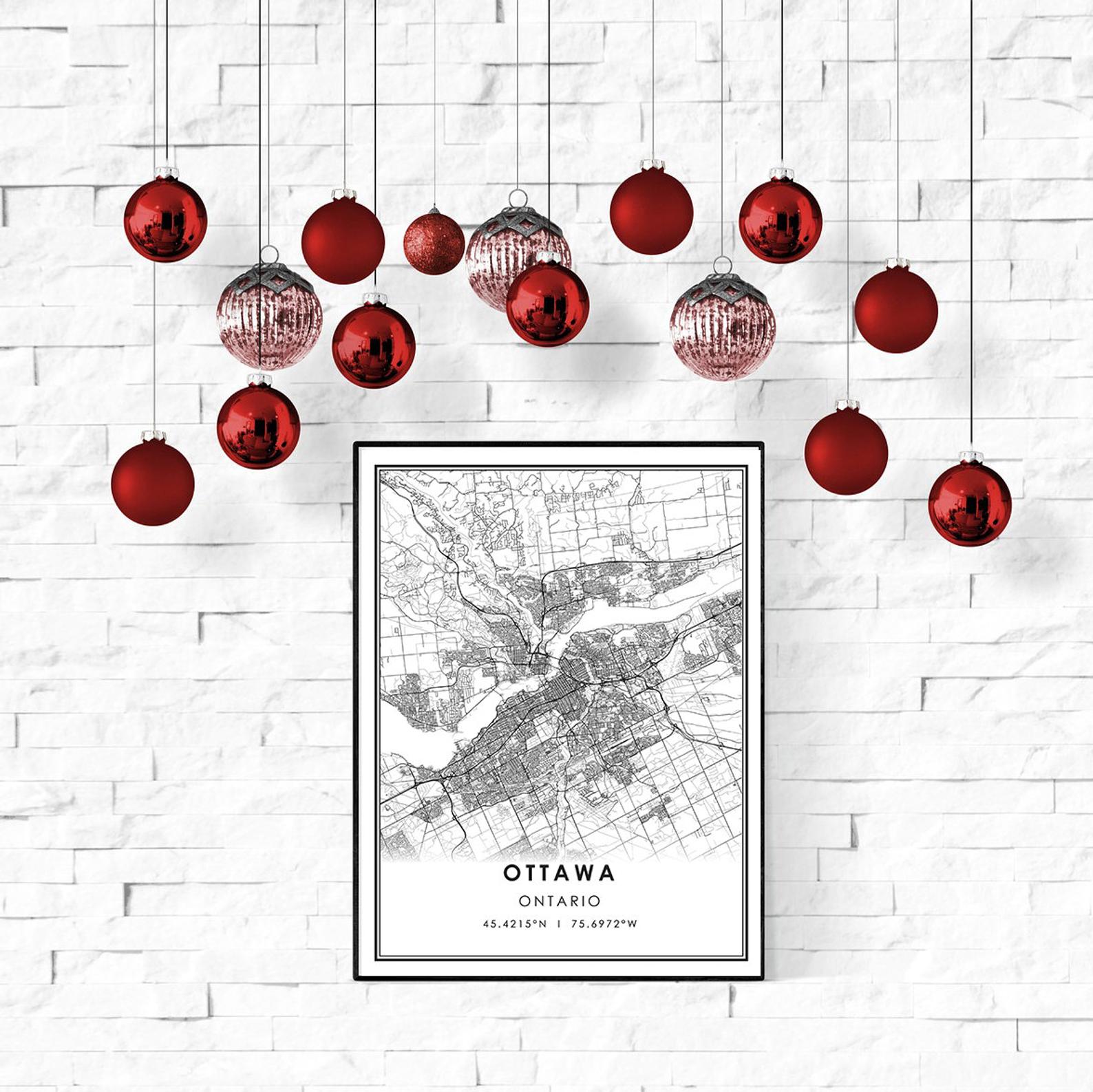 Ottawa map print poster canvas | Ottawa city map print poster canvas