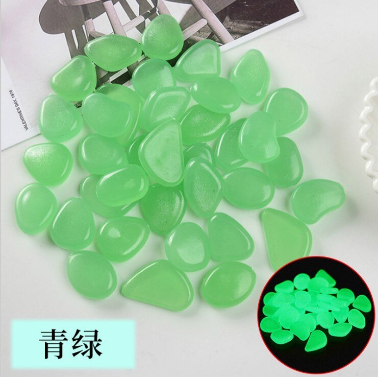 Pedras coloridas que brilham no escuro para aquário, pedrinhas luminosas para decoração de jardim, ambientes externos, tanque de peixes, 100 peças: Verde exército