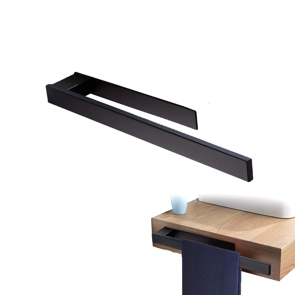 Estante de gabinete de baño de Metal sin taladro, muebles de tocador, toallero, organizador adhesivo y soporte de gancho de tela lateral para gabinete de almacenamiento