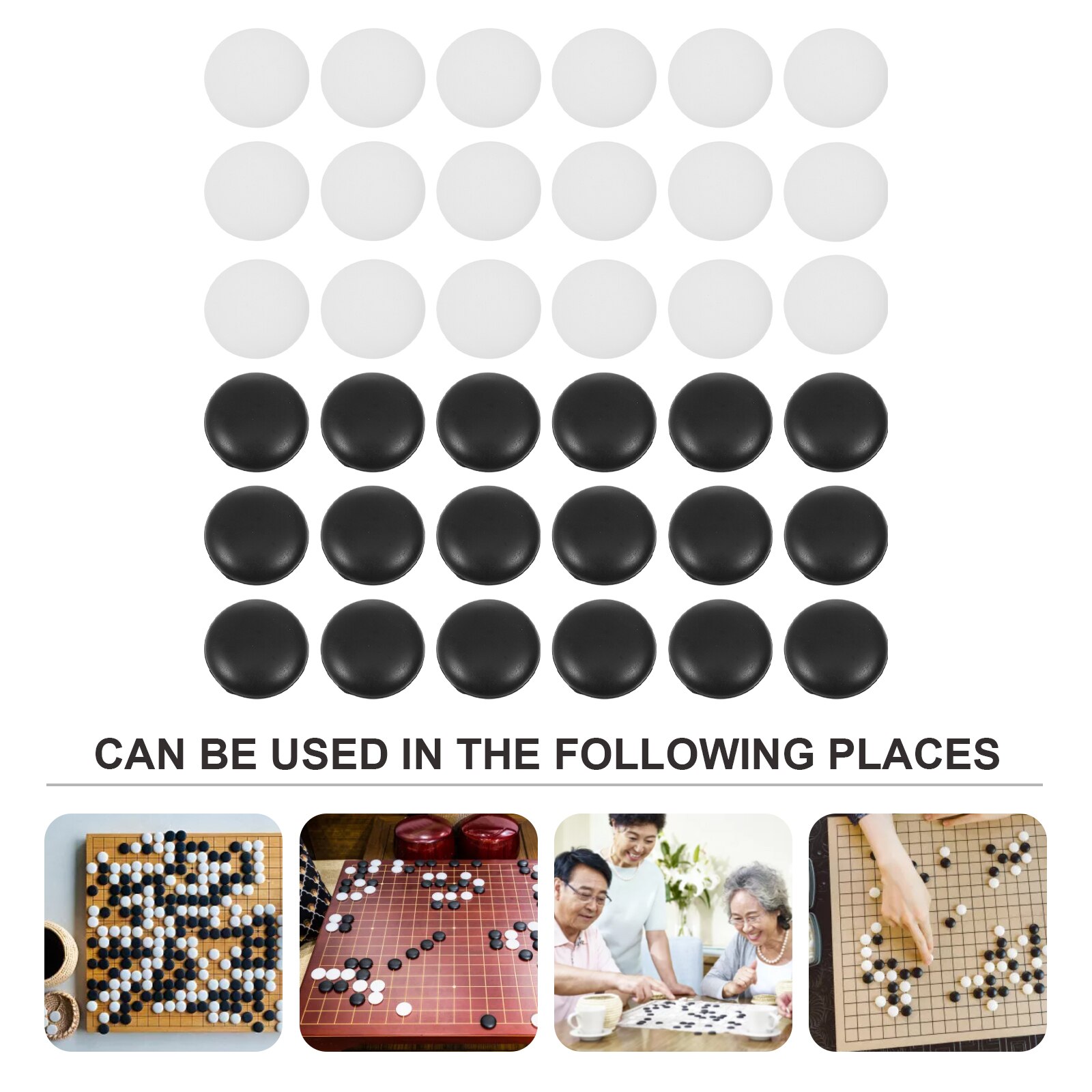 2 Bags Ceramic Go Chess Pieces Accessory Durable Go Chess Pieces Chess Accessory