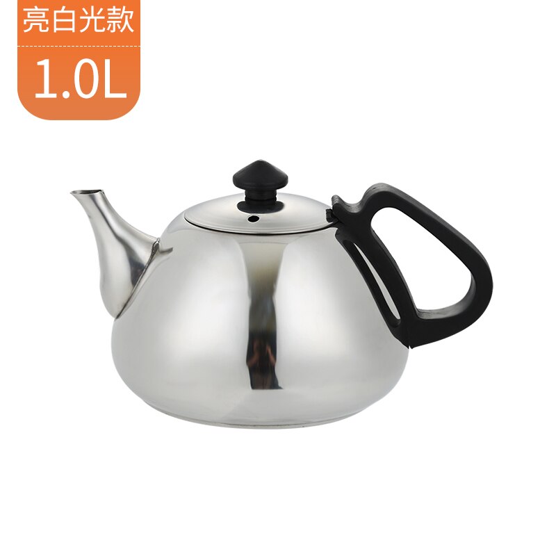 Zwart rvs handgemaakte Kungfu theepot vlakke bodem solenoid oven speciale water ketel thee pot fluitketel theewaar 1L: 4