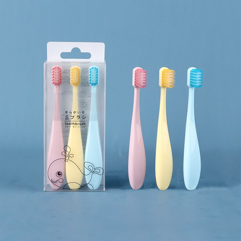 Conjunto de 3 cepillos de dientes de cerdito para bebés, cepillo de dientes de cerdas suaves, cepillo de dientes para niños, cepillos de dientes de entrenamiento, cuidado Dental para bebés