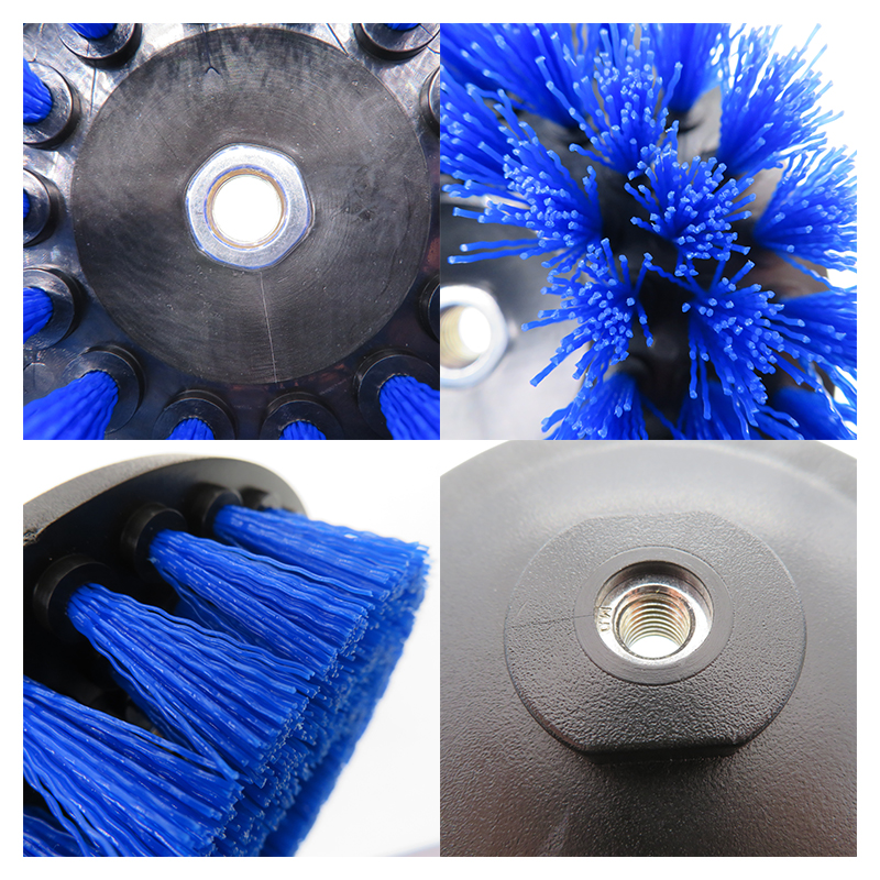 4/5/6- tommers hulbor rengjøringsbørste  m10- tråds kraftskrubb for lær, plast, tremøbler, bad, bilinteriør