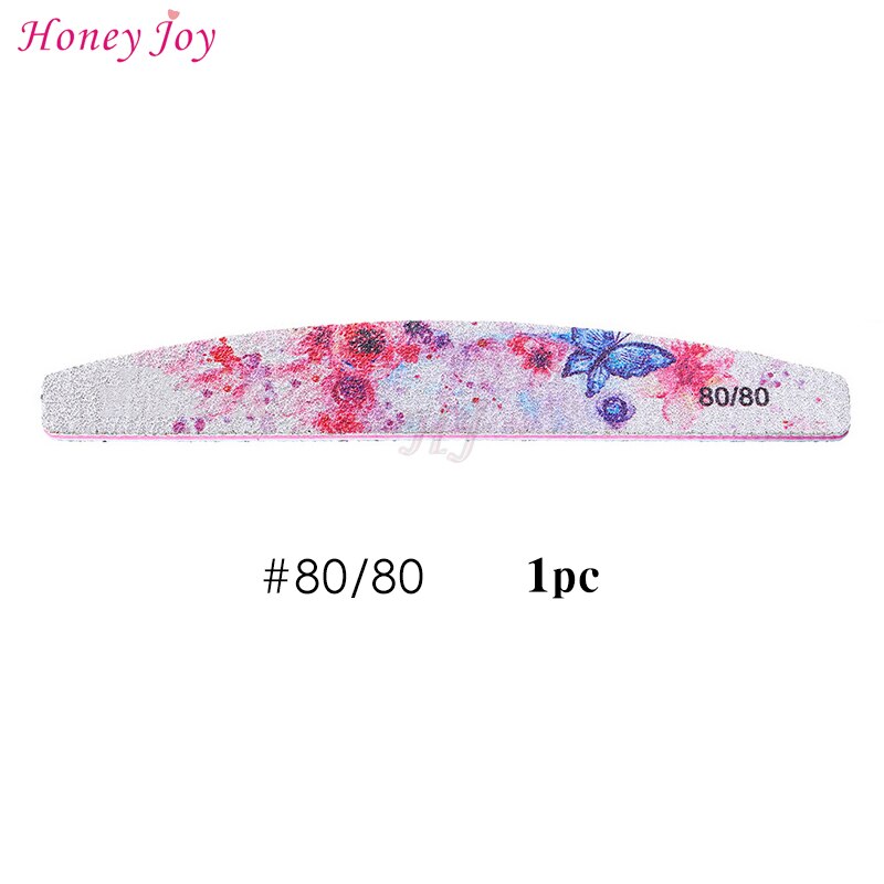 Grit #80/#100/#180 Curve Dubbele Side Nagelvijlen Nagelvijl Buffer Schuurblok Polish wasbare Bestand Manicure Gereedschap: 1 pc Grit 80