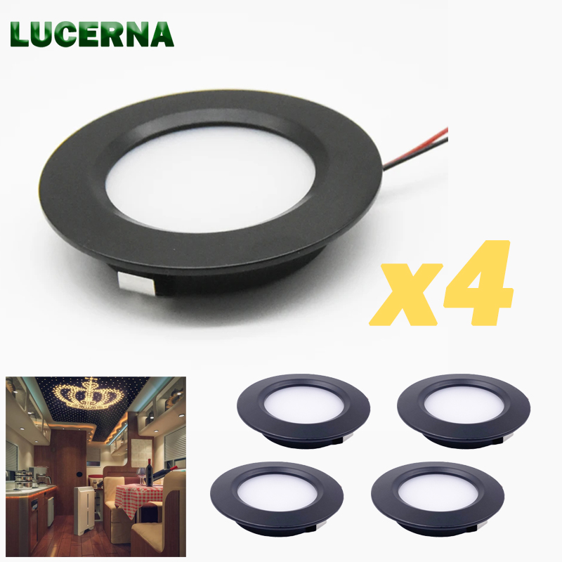 Plafonniers intérieurs à LED encastrés, lampes de toit de lecture de camping-car, panneau de lampes de caravane, downlights de bateau, Hurhome, 12V