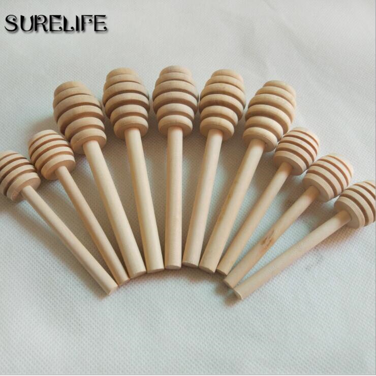 50pcs 8/10/10.5/15/16 cm Mini en bois miel Dippers agitateur miel cuillère bâton faveurs de mariage miel outils