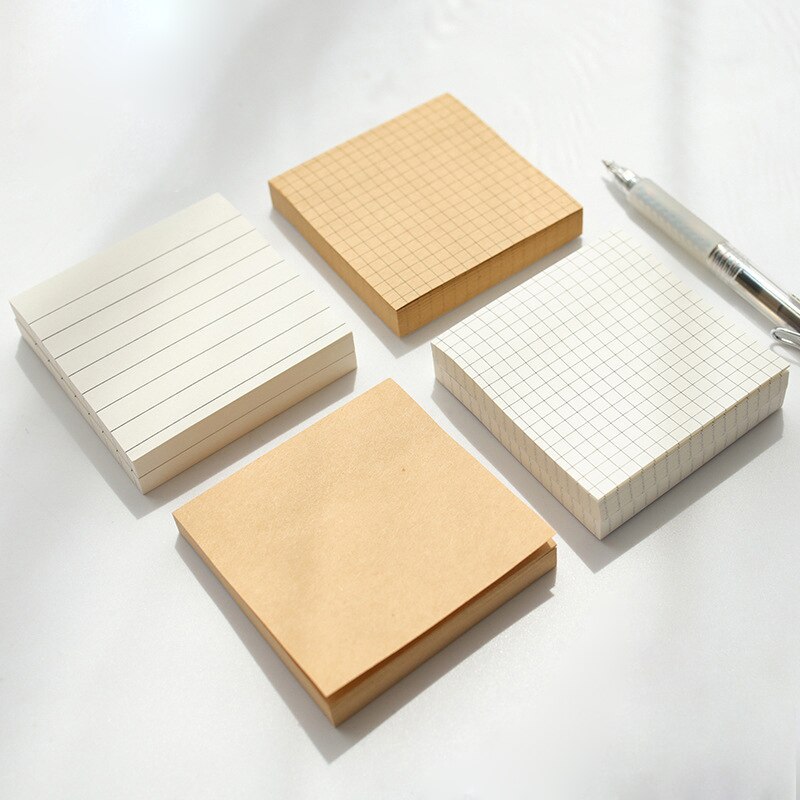 80 Sheets Office Memo Pad Sticker Index Sticky Notes Eenvoud Kraftpapier Briefpapier Zelfklevende Plakken Blank Memorandum