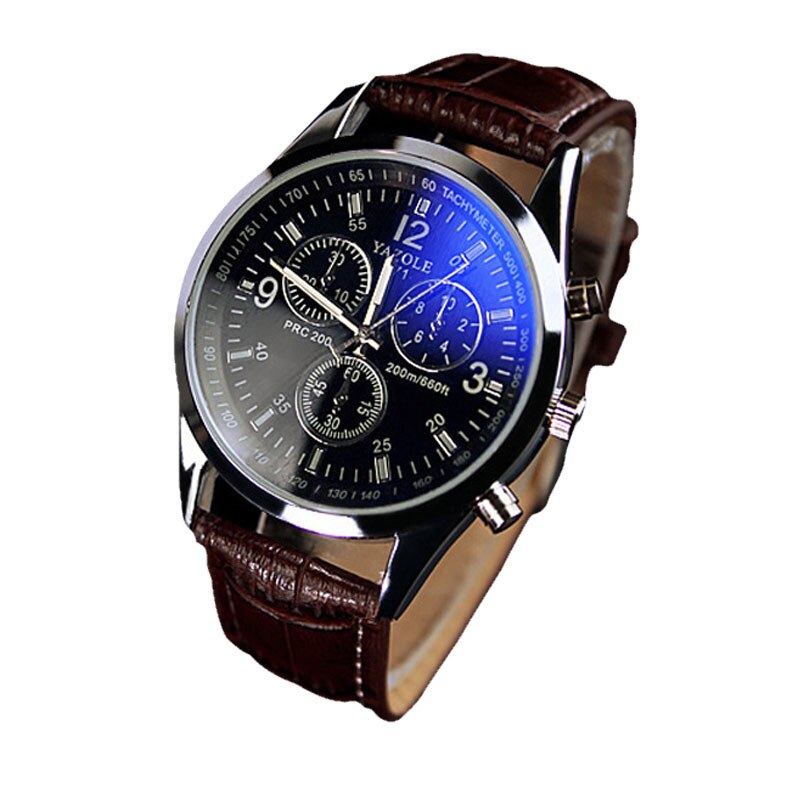 Luxury Mens Fitness Watches Faux Leather Analog Sm... Grandado