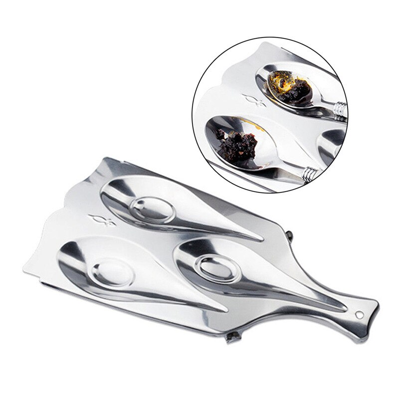 Repose cuillère inox Triple porte-cuillère outil de cuisine porte-cuillère parfait pour placer toutes les tailles de cuillères argent
