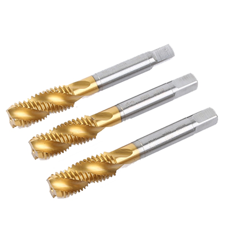 10 Pcs Spiraal Fluit Metrische Draad Tap Rechte Fluit Machine Schroef En Sterven Plug Mouwen Voor Hss Met Gecoate Titanium
