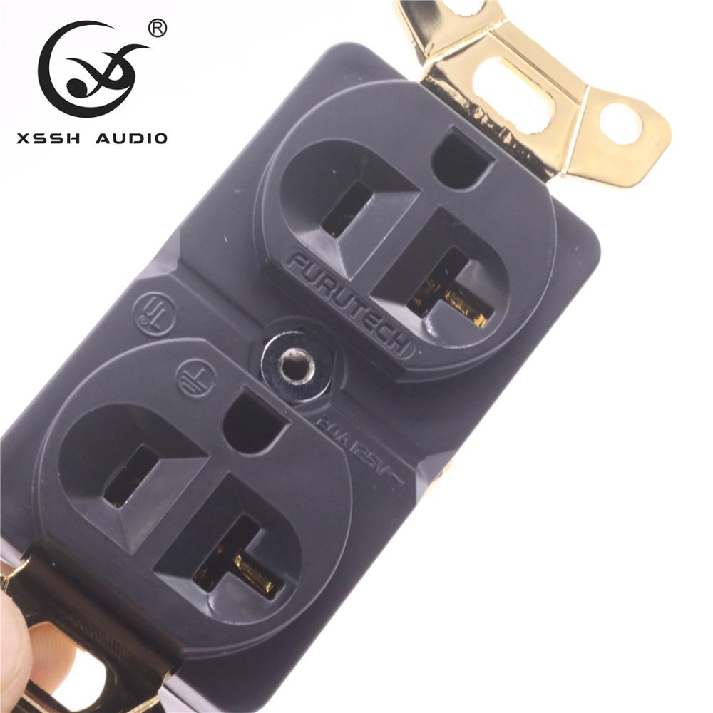 Electrical Outlet - 20A 125V USA Standard - Pure Copper Gold/Rhodium Plated - Surge & Overload Protection