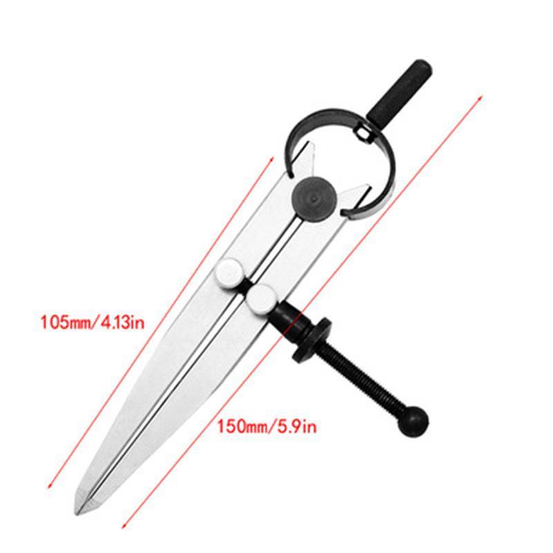 Adjustable Leather Compass Spacing Gauge Drawing Wire Edge Holder 100mm Measuring CarpenterTool Lockable Steel Divider Wing