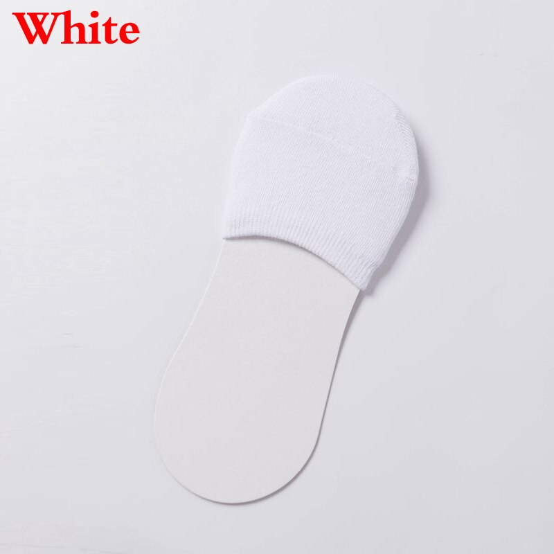 Women Simple Solid Sock Slippers Half Grip Foot Toe Socks Summer Thin Invisible Socks Feet Women's Socking Female: white