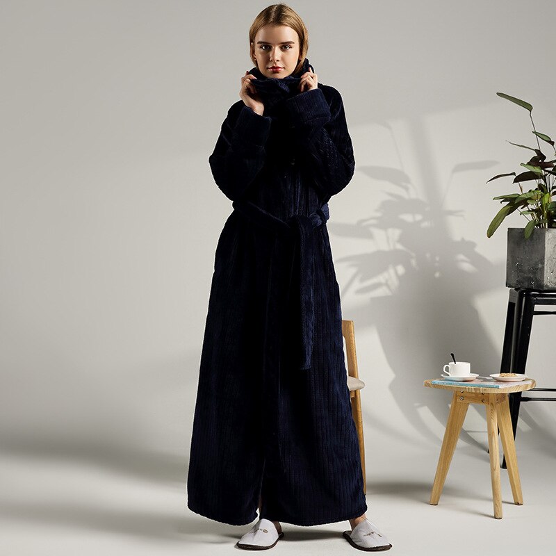 Turtleneck Bathing Cover Coral Fleece Female Bathrobe Women Sleep Nightgown Housecoat