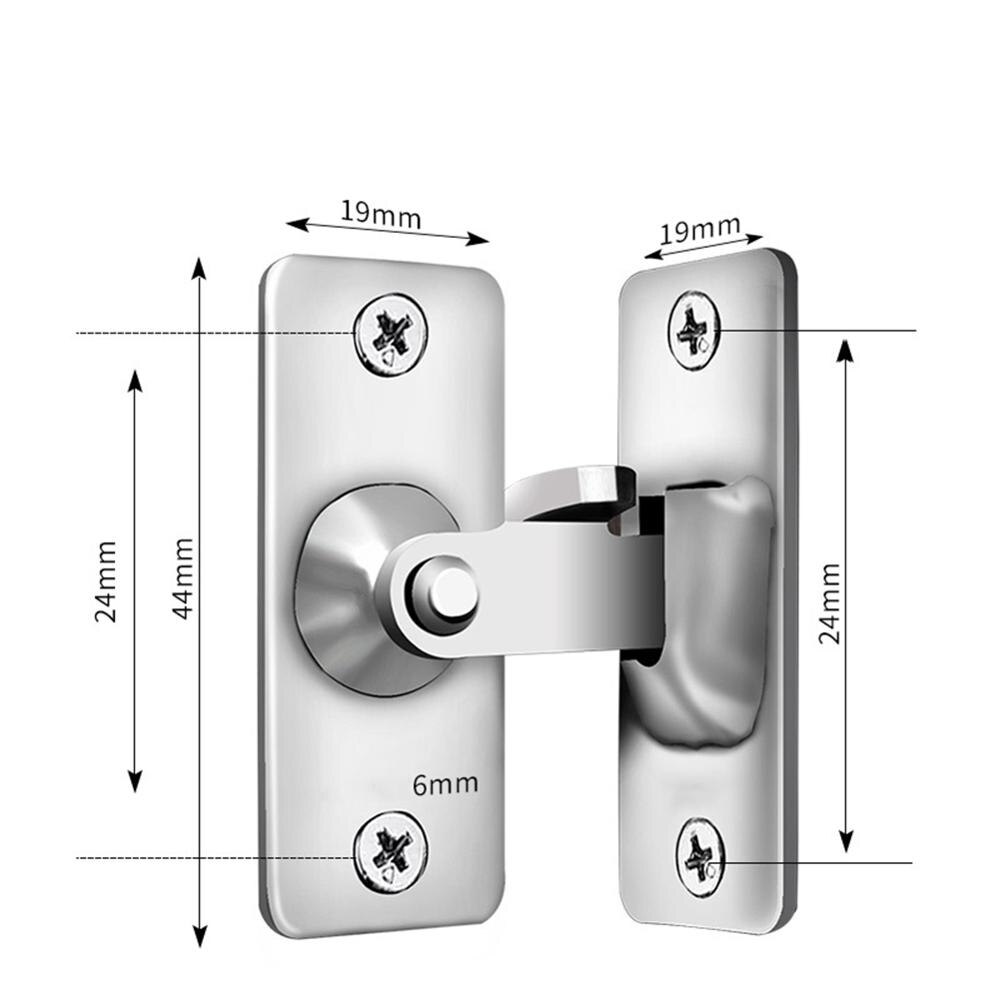 Rustfrit stål 90 graders spænde retvinklet dørkroglåsebolte til kroglås til skydedørs overflademontering hardware låse: S